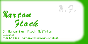 marton flock business card